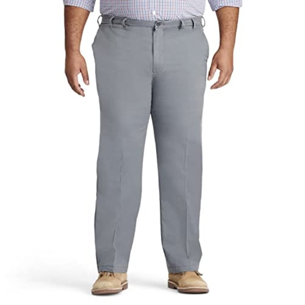 IZOD Men's Smoked Pearl Big &Tall Performance Plus Stretch Slacks NWT 52" x 32"